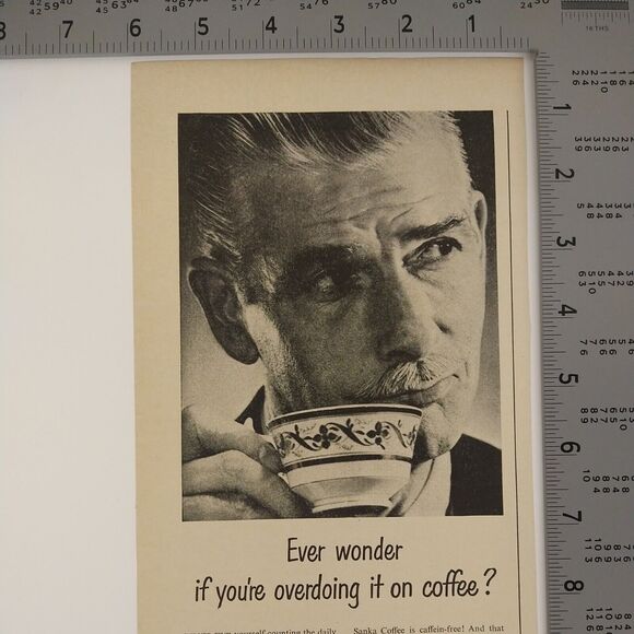 Sanka - Ever wonder if overdoing it on coffee - 1950 Original Retro Vtg PRINT AD - Picture 4 of 7